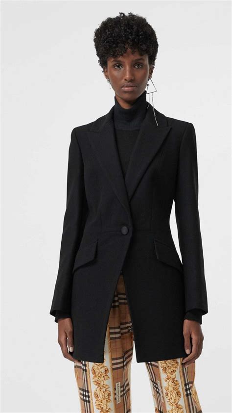 burberry herringbone wool cashmere blend tailored jacket|Burberry wool coats for women.